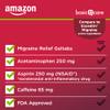 Amazon Basic Care Migraine Relief Geltabs to Alleviate Migraine Symptoms, Acetaminophen, Aspirin (NSAID) and Caffeine, 80 Count view 3