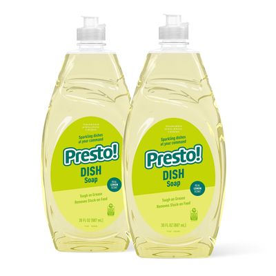 Amazon Brand Presto! Dish Soap, Lemon Scent, 30 fl oz, Pack of 2
