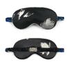 Magik Cartoon Cute Satin Silky Travel Sleep Eye Mask Cover Padded Blindfold Smooth (Black,Blue&White, 2 Pack) view 1