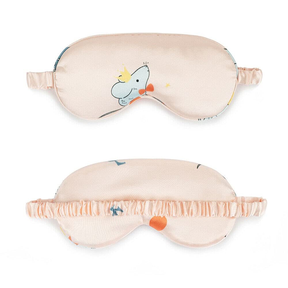 Magik Cartoon Cute Satin Silky Travel Sleep Eye Mask Cover Padded Blindfold Smooth (Pink Mouse, 2 Pack)