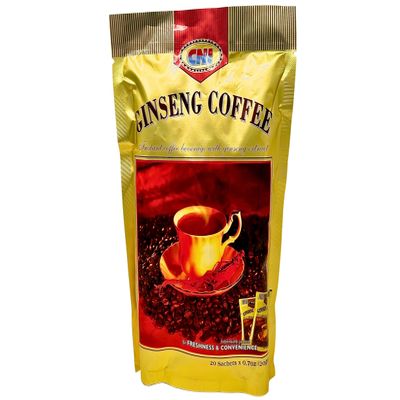 CNI Ginseng Coffee with Creamer and Sugar, Made with Real Panax Ginseng and Easy To Prepare, Individually Packed for Freshness & Convenience, 20 Packs