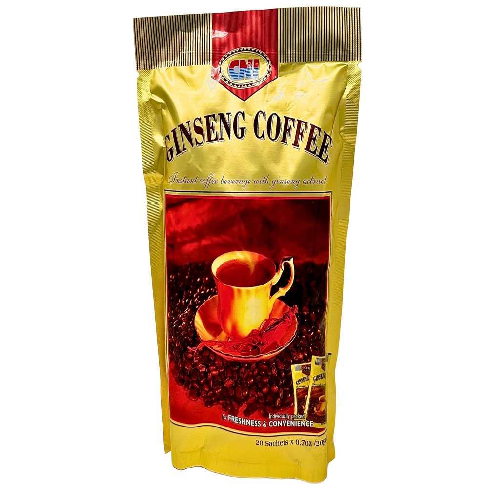 CNI Ginseng Coffee with Creamer and Sugar, Made with Real Panax Ginseng and Easy To Prepare, Individually Packed for Freshness & Convenience, 20 Packs