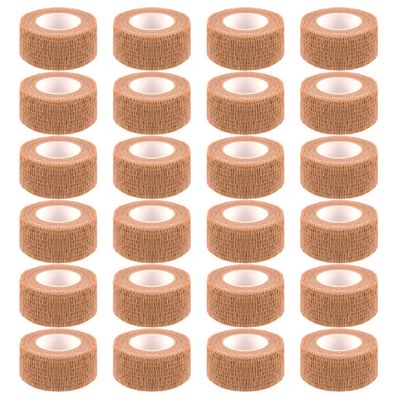 24 Pack Self Adherent Cohesive Wrap Bandages 1 Inches X 5 Yards,First Aid Tape, Elastic Self Adhesive Tape, Athletic, Sports wrap Tape, Bandage Wrap for Sports, Wrist, Skin Colour Athletic Tape