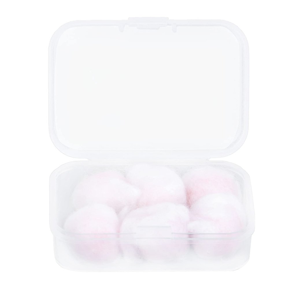 Fdit Reusable Wax Cotton Earplugs, 6 Pack, Noise Reduction, Waterproof, for Swimming, Sleeping, Study