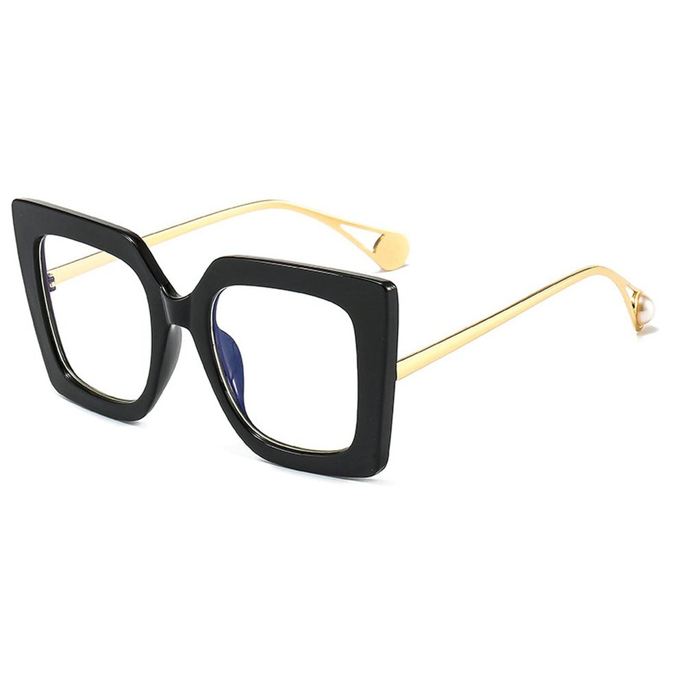 COTIA Oversized Big Frame Anti Blue Light Blocking Men Women Reading Glasses Resin Lens (black, 4.0)