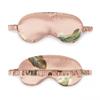 Magik Cartoon Cute Satin Silky Travel Sleep Eye Mask Cover Padded Blindfold Smooth (Pink Leaves, 2 Pack) view 1