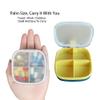 GOYUDU Portable Pill Management Box, 3-7 Days Travel Small Pill Box, Office Small Pill Box, Pill Manager (Yellow, 4 Compartments), (XYH777) view 3