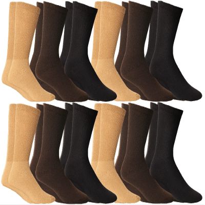 12 Pairs of Yacht & Smith Men's Value Pack of Ring Spun Cotton Crew Diabetic, Socks
