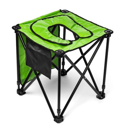TravelJohn Foldable Commode Chair - Portable Camping Toilet, Steel Frame with Padded Seat, Supports up to 225lbs