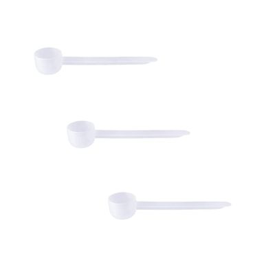 Plastic Measuring Scoop, (Bowl 10 cc | 2 Teaspoon | 10 mL) Long Handle Spoons for Powders, Granules, Coffee, Pet Food, Baking Supplies, Protein and Other Dry Goods, BPA Free (Set of 3)