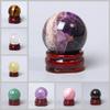 20-50 mm Natural raw Minerals Quartz Sphere Ball Purple Amethysts Yellow Citrines Crystal Stone Sphere Ball Decorative ornaments-8rose_Quartz_15-20mm_with_Pedestal view 2