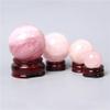 20-50 mm Natural raw Minerals Quartz Sphere Ball Purple Amethysts Yellow Citrines Crystal Stone Sphere Ball Decorative ornaments-8rose_Quartz_15-20mm_with_Pedestal view 3
