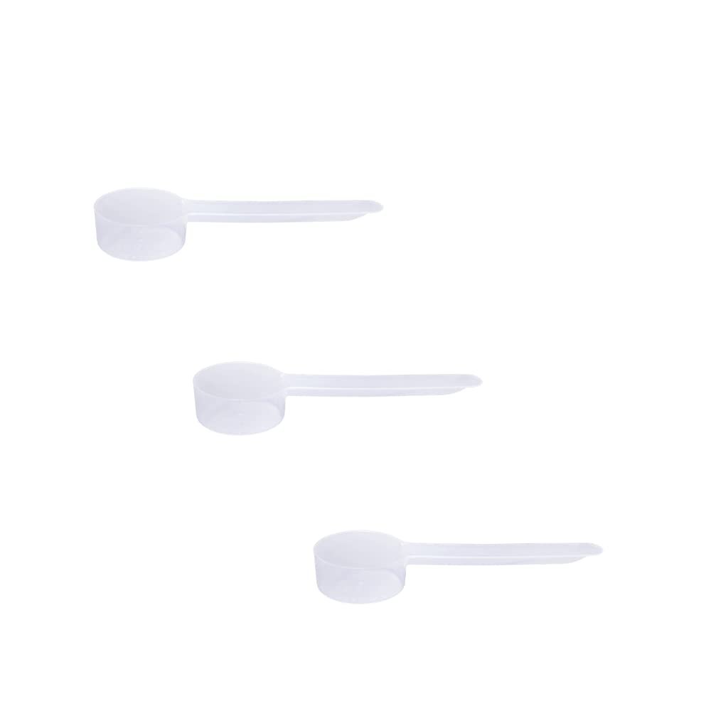 Plastic Measuring Scoop, 2 Teaspoon (11 cc | 11 mL) Long Handle Spoons for Powders, Granules, Coffee, Pet Food, Baking Supplies, Protein and Other Dry Goods, BPA Free (Set of 3)