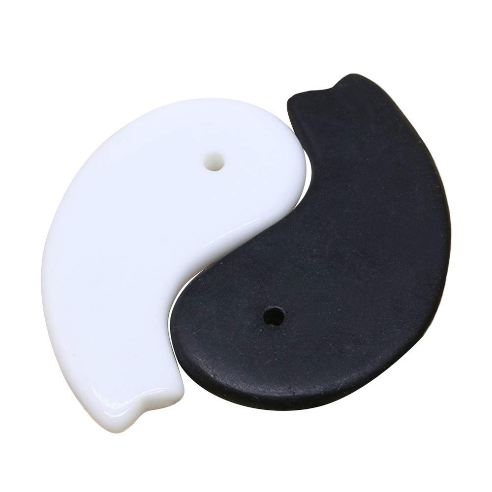 ARTIBETTER 2pcs Natural Stone Scraping Plates Tai Yin Yang Fish Cone Massaging Board for SPA Relaxing Meditation