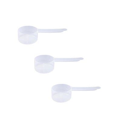 Plastic Measuring Scoop, (39 cc | 2.63 tbsp | 1.32 fl oz. | 39 mL) Long Handle Spoons for Powders, Granules, Coffee, Pet Food, Baking Supplies, Protein and Other Dry Goods, BPA Free (Set of 3)