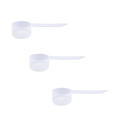 Plastic Measuring Scoop, (43 cc | 1.5 Oz. | 43 mL) Long Handle Spoons for Powders, Granules, Coffee, Pet Food, Baking Supplies, Protein and Other Dry Goods, BPA Free (Set of 3)