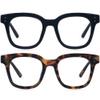 ANDWOOD Blue Light Blocking Glasses Women Computer Screen Oversized Bluelight Blocker for Big Heads Anti Eye Strain Square Black Tortoise Frame view 1