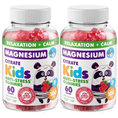 DR. MORITZ Sugar-Free Calm Magnesium Gummies for Kids and Adults - Non-GMO Magnesium Citrate Gummies - Raspberry Flavor - 2-Pack (60 Count)