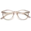 KOOSUFA Blue Light Blocking Reading Glasses Round Women Men Spring Hinge Lightweight Computer Reader Eyeglasses Eyewear Transparent Light Brown +1.25 view 1