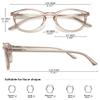 KOOSUFA Blue Light Blocking Reading Glasses Round Women Men Spring Hinge Lightweight Computer Reader Eyeglasses Eyewear Transparent Light Brown +1.25 view 2