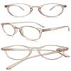 KOOSUFA Blue Light Blocking Reading Glasses Round Women Men Spring Hinge Lightweight Computer Reader Eyeglasses Eyewear Transparent Light Brown +1.25 view 3