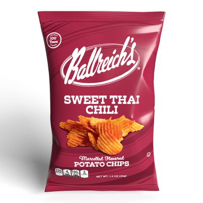 Ballreich Snack Food Company Marcelled Potato Chips (Sweet Thai Chili), 1.5oz (Pack of 6)