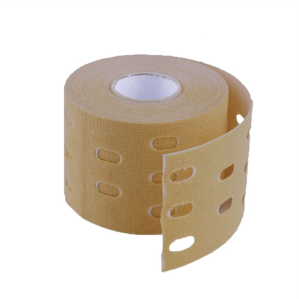 6PCS 5M x 5cm Kinesiology Muscles Sports Care Elastic Physio Roll Punch Therapeutic Tape Adhesive Bandage (Color : B Skin)