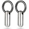 2 Pieces Mini Small Keychain Pill Holder Waterproof Keychain Pill Holder Container Portable Titanium Alloy Box Case for Travel Purse Pocket