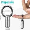 2 Pieces Mini Small Keychain Pill Holder Waterproof Keychain Pill Holder Container Portable Titanium Alloy Box Case for Travel Purse Pocket view 2