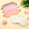 4 Pieces Plush Eye Mask Silk Furry Sleep Masks Comfortable Blindfold Eye Cover Colorful Satin Night Eyeshade Cover for Women Men Sleep Travel Nap Sleeping (Solid, Fresh Colors) view 3