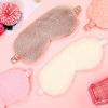 4 Pieces Plush Eye Mask Silk Furry Sleep Masks Comfortable Blindfold Eye Cover Colorful Satin Night Eyeshade Cover for Women Men Sleep Travel Nap Sleeping (Solid, Fresh Colors) view 4