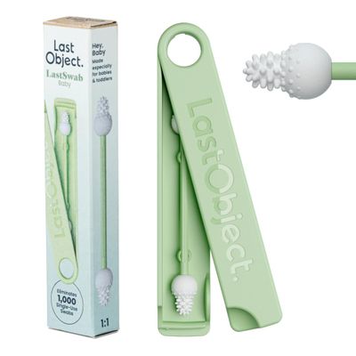LastSwab Reusable Cotton Safety Swabs for Baby Ear Cleaning - The Sustainable and Sanitary Alternative to Single-Use Q Tips - Easy to Clean and Zero Waste - Convenient Travel Case Holder