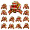 12 PCS Eye-Catching Xmas Pull Bows for Easy Gift Wrapping with Ribbon - 5" Wide Wrap Bows for Christmas Tree Decoration, Holiday Dcor, Present Wrapping, Baskets, Birthday, Easter - Stripe Bows view 1