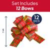 12 PCS Eye-Catching Xmas Pull Bows for Easy Gift Wrapping with Ribbon - 5" Wide Wrap Bows for Christmas Tree Decoration, Holiday Dcor, Present Wrapping, Baskets, Birthday, Easter - Stripe Bows view 2