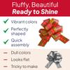 12 PCS Eye-Catching Xmas Pull Bows for Easy Gift Wrapping with Ribbon - 5" Wide Wrap Bows for Christmas Tree Decoration, Holiday Dcor, Present Wrapping, Baskets, Birthday, Easter - Stripe Bows view 4