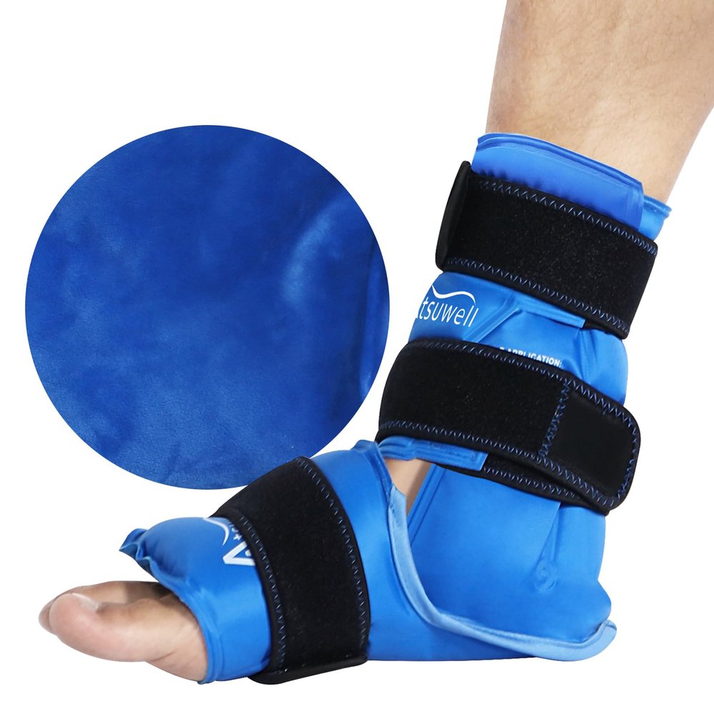Atsuwell Ankle Ice Pack Wrap, Reusable Ice Pack for Ankle, Large Gel Cold Pack Foot for Cold Compression, Flexible Heel Gel Pack for Men Women, Relaxation