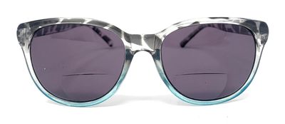 NineLife Basics The Paris Bifocal Reading Sunglasses Round Butterfly Sun Readers for Women + 3.25 Teal Tortoise with Smoke