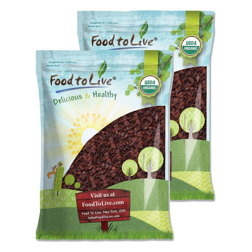 Food to Live Organic Sultana Raisins, 20 Pounds - Non-GMO, Unsweetened, Unsulfured, Lightly Coated with Organic Sunflower Oil, Vegan, Paleo Friendly, Bulk. No Sugar Added. Vitis Vinifera Linne
