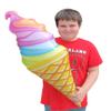 Zugar Land Rainbow Ice Cream Cone Inflates (33") Vinyl. (6 Pack) Colorful Large Huge Soft Ice Cream Swirl Display Decor Balloon view 2