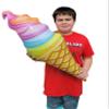 Zugar Land Rainbow Ice Cream Cone Inflates (33") Vinyl. (6 Pack) Colorful Large Huge Soft Ice Cream Swirl Display Decor Balloon view 4