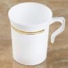 Efavormart 8 Pack - 8oz White with Gold Tres Chic Collection Disposable Plastic Coffee Cups for Weddings, Parties, Receptions, Restaurants, Cafes, Coffee Shops, catered events, Tea, Hot Chocolate view 2