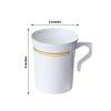 Efavormart 8 Pack - 8oz White with Gold Tres Chic Collection Disposable Plastic Coffee Cups for Weddings, Parties, Receptions, Restaurants, Cafes, Coffee Shops, catered events, Tea, Hot Chocolate view 3