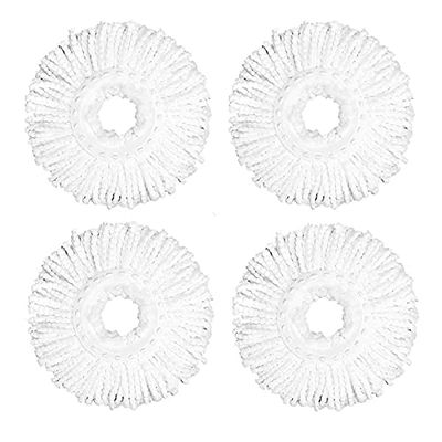 360 Spin Mop Replacement Head,Universal Rotating Mops Head Refill, Microfiber Washable Mop System Home Floor Cleaning Tools (Pack of 4)