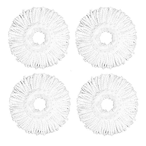 360 Spin Mop Replacement Head,Universal Rotating Mops Head Refill, Microfiber Washable Mop System Home Floor Cleaning Tools (Pack of 4)