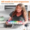 Extra Large Weekly Pill Organizer - XL Vitamin Holder with 7 Detachable AM PM Compartments - Portable Medicine Dispenser for Home and Travel, Big Supplement Container for Weekly or Daily Use, Rainbow view 3