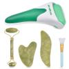 Charmonic 6 in 1 Ice Roller & Jade Roller and Gua Sha Set, Facial Massage Kits, Facial Roller Kit with Gua Sha Tool and Silicone Brush, Anti-Aging Jade Stone Massager for Face, Eyes, Neck Massage view 1