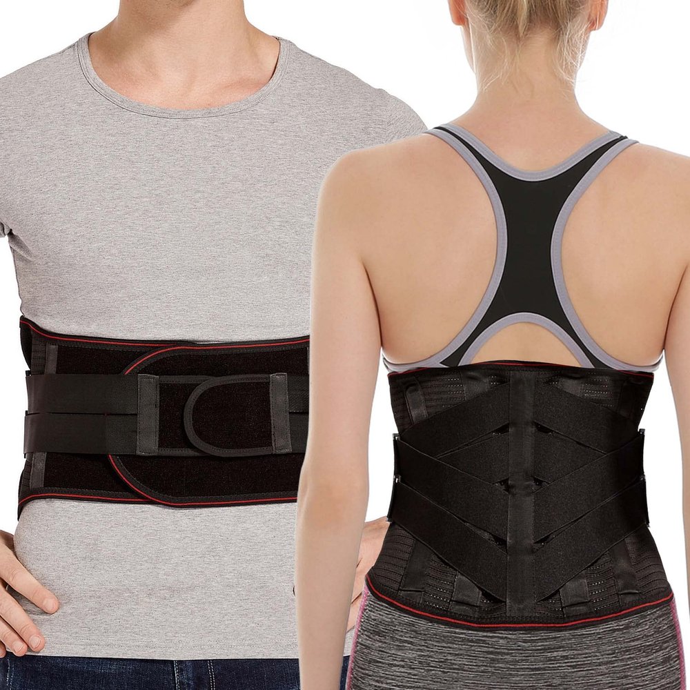 Back Brace Support Belt for Men Women Lower Back Pain Relief for Herniated Disc, Sciatica, Scoliosis Back Brace Lumbar Support Belt for Posture Corrector (Black, X-Large)