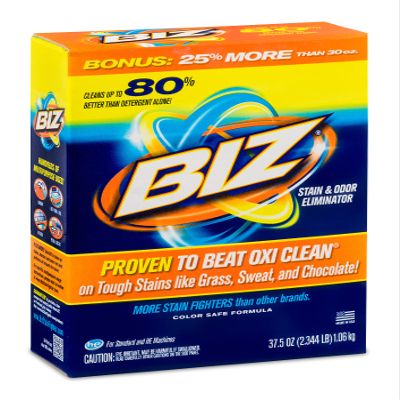 Biz Powder, Laundry Detergent Booster, Stain & Odor Removal - 8-Pack, 37.5 Ounce Boxes