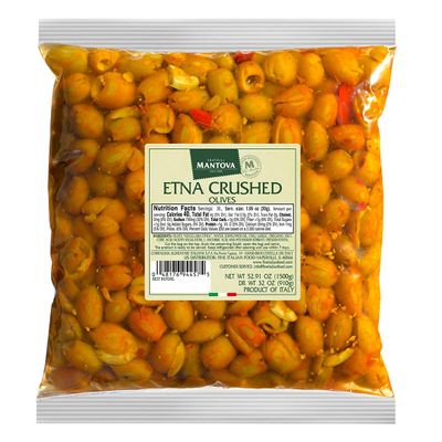 Mantova Etna Crushed Olives in a Spicy Brine with Chili, Garlic and Oregano, 52.91 oz. (3.3 lb.) (Pack of 1), Product of Italy, Non-GMO, Gluten-Free, Cholesterol-Free, Vegan-Friendly, Paleo-Friendly