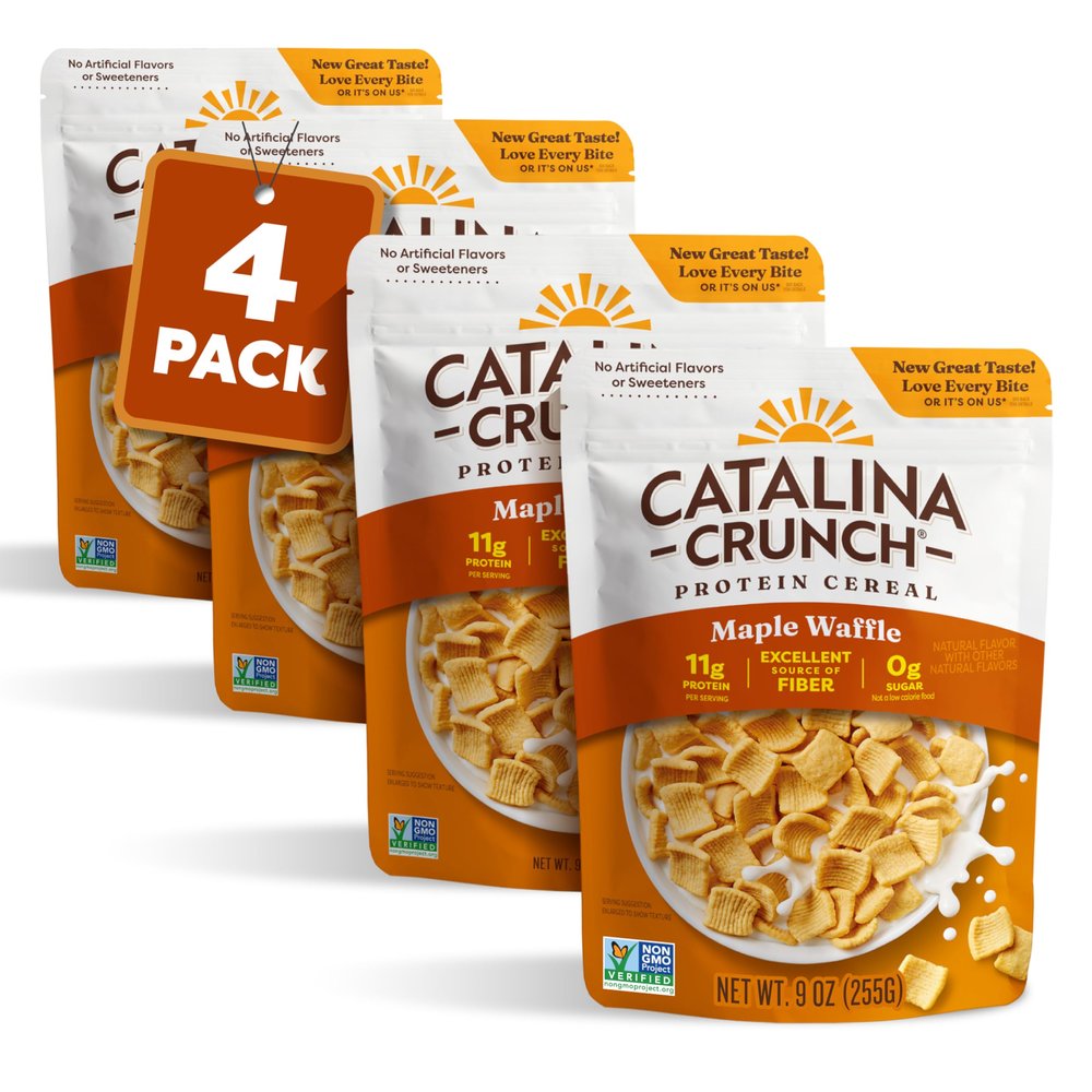 Catalina Crunch Protein Cereal - Sugar Free Breakfast Cereal with 11g of Protein - Gluten Free - Triple Berry Blast - 8 oz. Bag (Pack of 1)